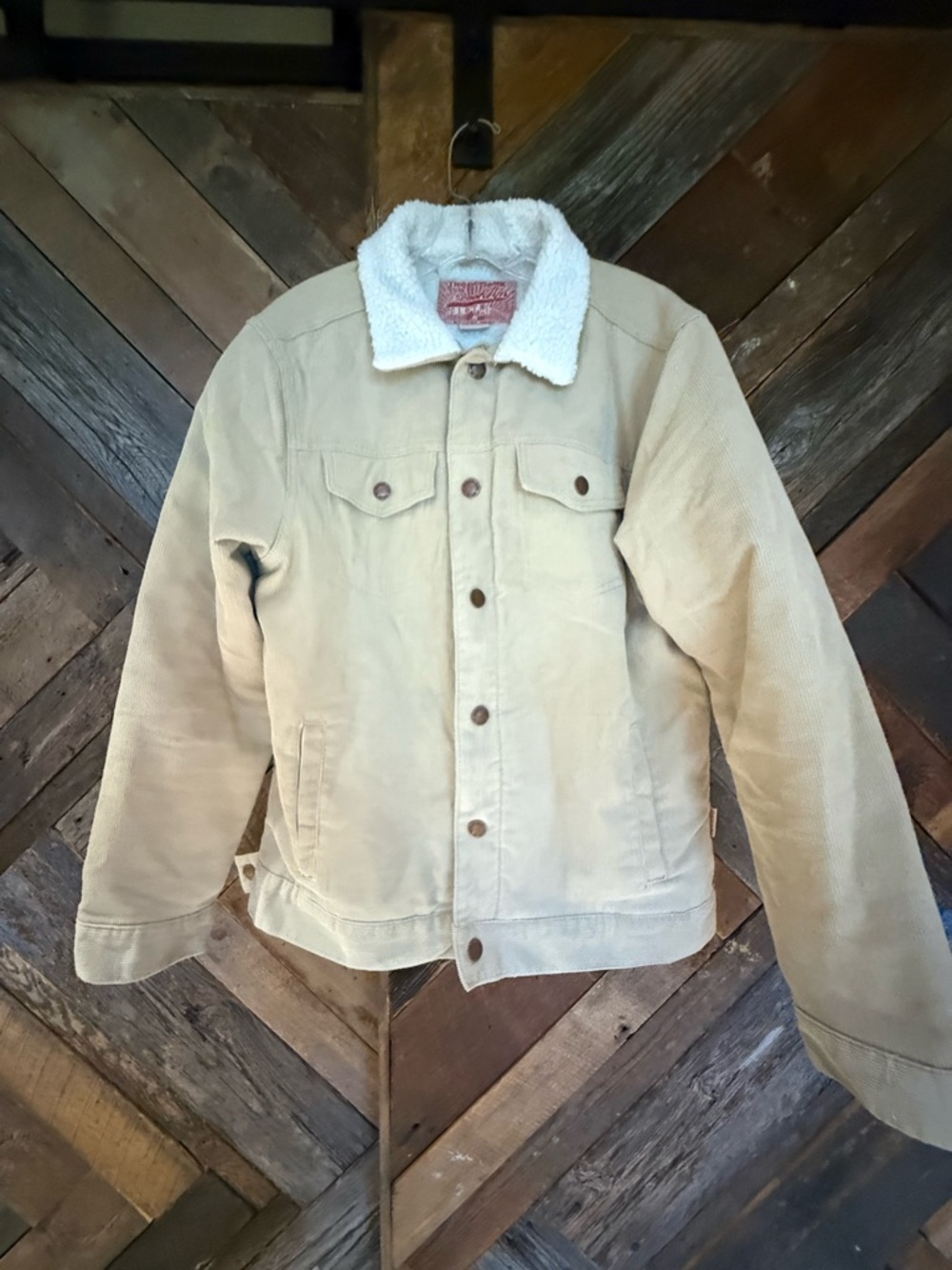 Brooklyn Cloth Tan Corduroy Sherpa Collar Jacket